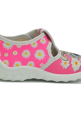 Текстильні тапочки капчики валді waldi даша ромашки смєнка дівчинці дивчинки, р. 21,24