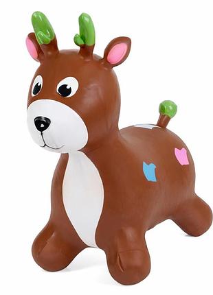 Уценка!!! детская игрушка-прыгун "олененок" bambi ms 3259(brown)-uc резина, до 20 кг