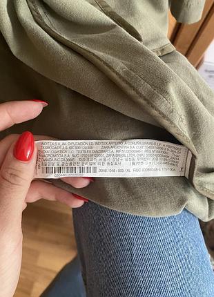 Вінтажний оливковий тренч від zara розмір l xl 5