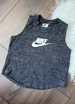 Сірий спортивний топ майка найк nike для дівчинки для хлопчика 8 років 9 років 128 см 137 см