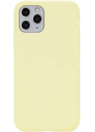 Силіконовий чохол silicone case full protective для apple iphone 11 pro max, захисна накладка mellow yellow