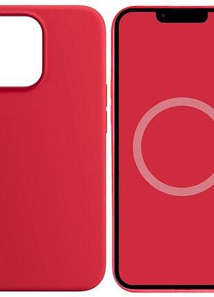 Силиконовый кейс magsafe case для iphone 14 pro max с магнитом и анимацией при подключении айфон 14 про макс red