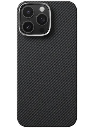Ультратонкий чехол carbon protection slim magsafe для iphone 14 pro (айфон 14 про) black