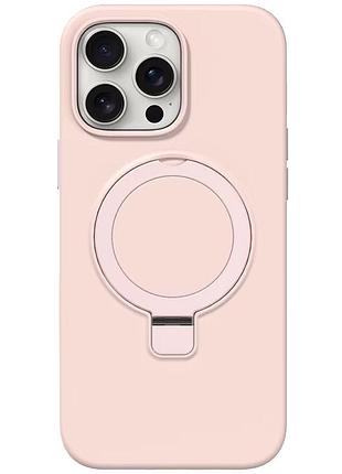 Чохол silicone case full protective with ring apple iphone 15 pro, силіконовий кейс з кільцем айфон 15 про pink