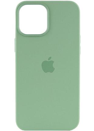 Силіконовий чохол magsafe case для iphone 12 pro max з магнітом і анімацією при підключенні айфон 12 про макс pistachio