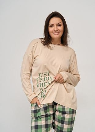 Хлопковая трикотажная пижама со штанами 3xl