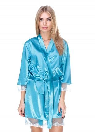 Бирюзовый женский халат xl