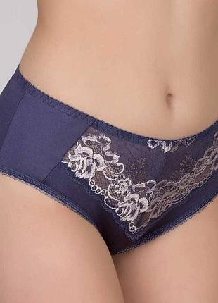 Трусики слип с кружевом и высокой линией талии деним, 4xl