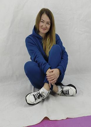 Жіночий теплий спортивний костюм тканина пеньє колір морська хвиля s,m,l