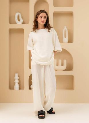 Женский костюм кофта штаны l-xl. белый