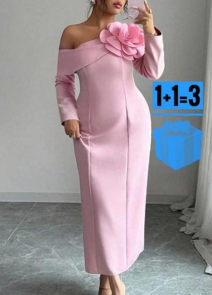 Довга сукня з обʼємною квіткою shein 3xl батал