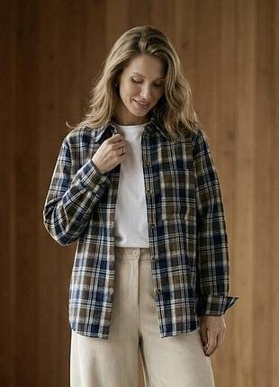 Сорочка в клітинку xxl-3xl. синій
