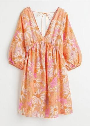 Невероятное стильное свободное, яркое платье туника в цветочки h&amp;m