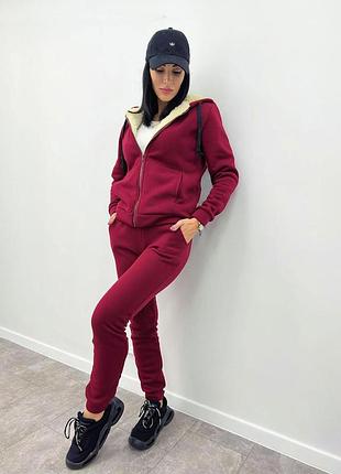 Жіночий костюм на хутрі 46-48. марсала