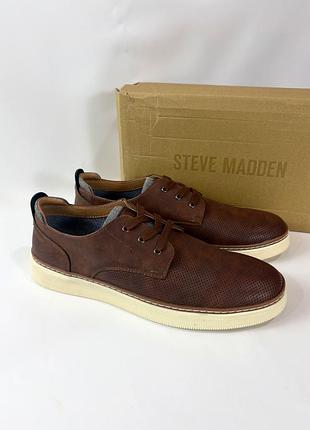 Чоловічі шкіряні оксфорди туфлі на шнурівці steve madden ormani 47 розмір