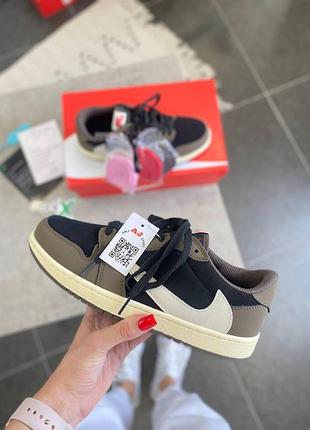 Мужские кроссовки джордан ретро nike jordan 1 retro low x travis scott low 42