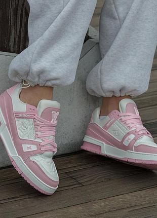 Жіночі кросівки loui s vuitto n trainer sneakers white pink
