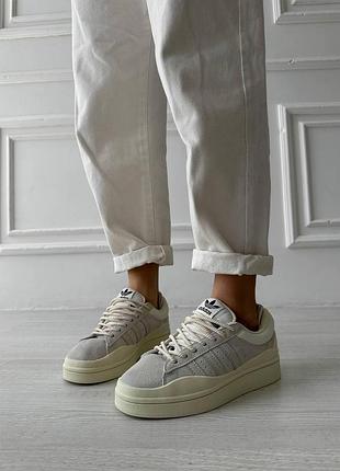 Бежевые замшевые кроссовки adidas campus bad bunny beige x адидас кампус 38