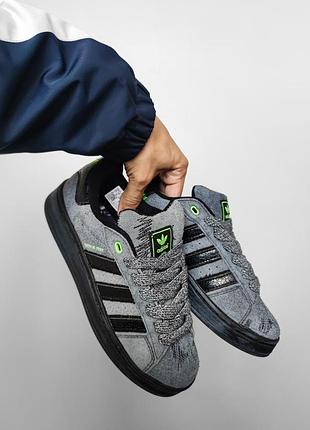 Серые замшевые кроссовки adidas campus 00s youth of paris grey x адидас кампус 43