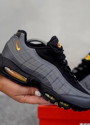 Мужские серые кроссовки nike air max 95 black grey orange х эйр макс 42