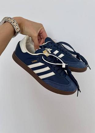 Cиние кроссовки adidas samba navy blue x адидас самба 45