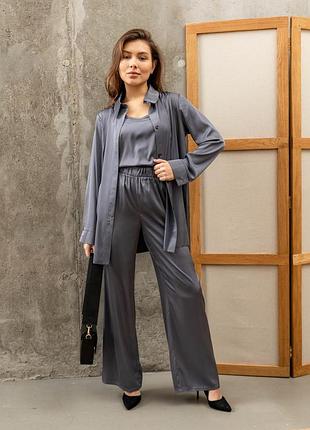 Шовкові штани xxl-3xl. графіт