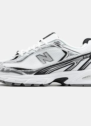 Белые кроссовки унисекс new balance 509 white silver х нью беланс 36