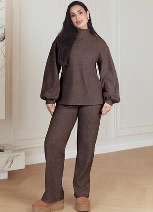 Жіночий костюм двойка xxl-3xl. шоколад