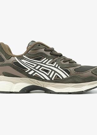 Коричневі кросівки унісекс asics gel nyc brown beige х асікс 42
