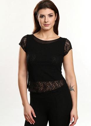 Wiktoria чёрная ажурная блузка тмviolana, польша l