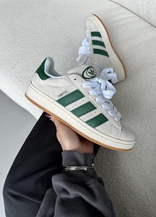 Бежевые замшевые кроссовки adidas campus 00s beige green x адидас кампус 38