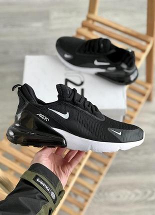 Чёрные кроссовки nike air max 270 black white унисекс найк эйр макс 270 40
