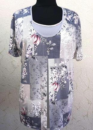 Женская блузка с коротким рукавом тмagatka, польша 48 (наш 54)