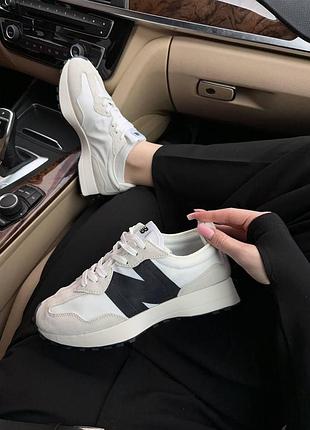 Серые кроссовки унисекс new balance 327 grey black х нью беланс 36