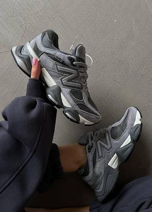 Замшевые серые кроссовки new balance 9060 joe freshgoods dark grey х нью беланс 43