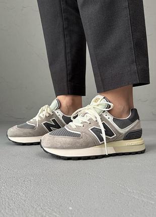 Серые кроссовки унисекс new balance 574 legacy grey beige х нью беланс 39