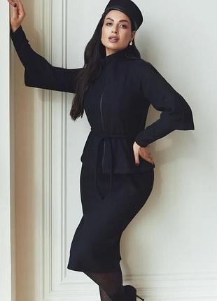 Костюм из вязаного трикотажа xxl-3xl. черный