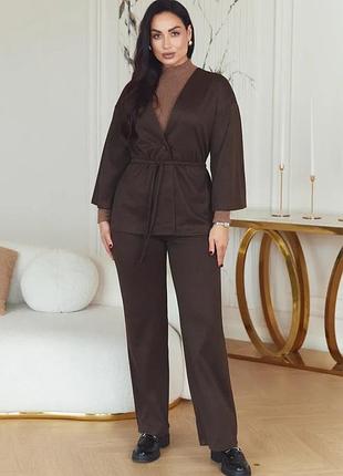 Костюм кофта брюки l-xl. шоколад