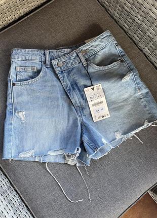 Джинсові шорти zara mom fit bermuda