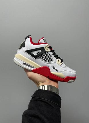 Белые кроссовки унисекс nike air jordan 4 chunky lace white red х джордан 39