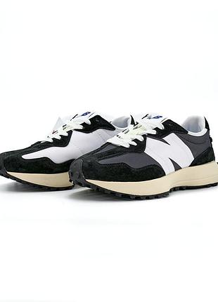 Чорні кросівки унісекс new balance 327 black white х нью беланс 40