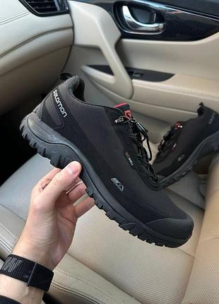 Мужские черные кроссовки salomon shelter black red termo gore-tex х саломон 44