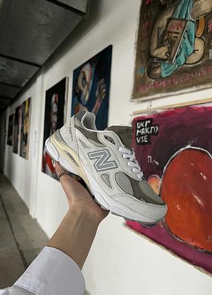 Сірі кросівки унісекс new balance 990 grey brown х нью беланс 44