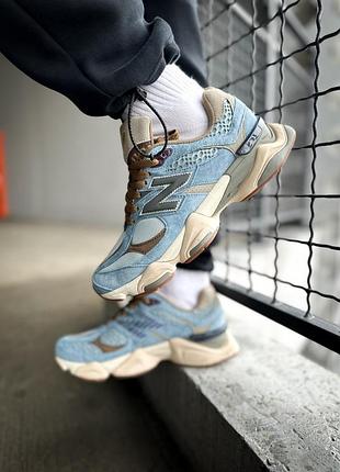 Замшевые голубые кроссовки new balance 9060 blue heize х нью беланс 45