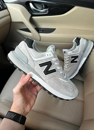 Серые мужские кроссовки new balance 574 legacy grey black х нью беланс 43