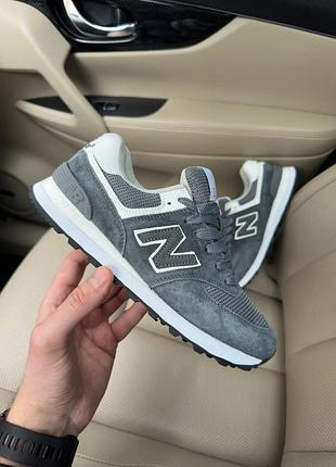 Женские серые кроссовки new balance 574 grey х нью беланс 36