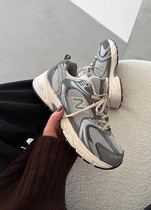 Серые кроссовки унисекс new balance 530 grey metallic х нью беланс 37