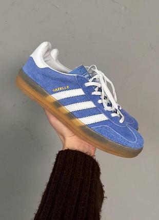 Блакитні кросівки унісекс adidas gazelle blue white х адідас газель 41