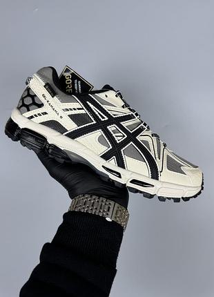 Мужские бежевые кроссовки asics gel kahana 8 gore tex beige white black х асикс 42