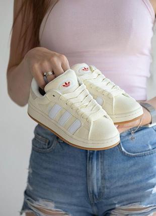 Женские бежевые кроссовки adidas campus 00s off white beige white x адидас кампус 39